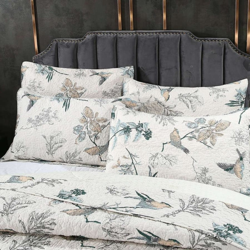 Floral Print Reversible Coverlet Set