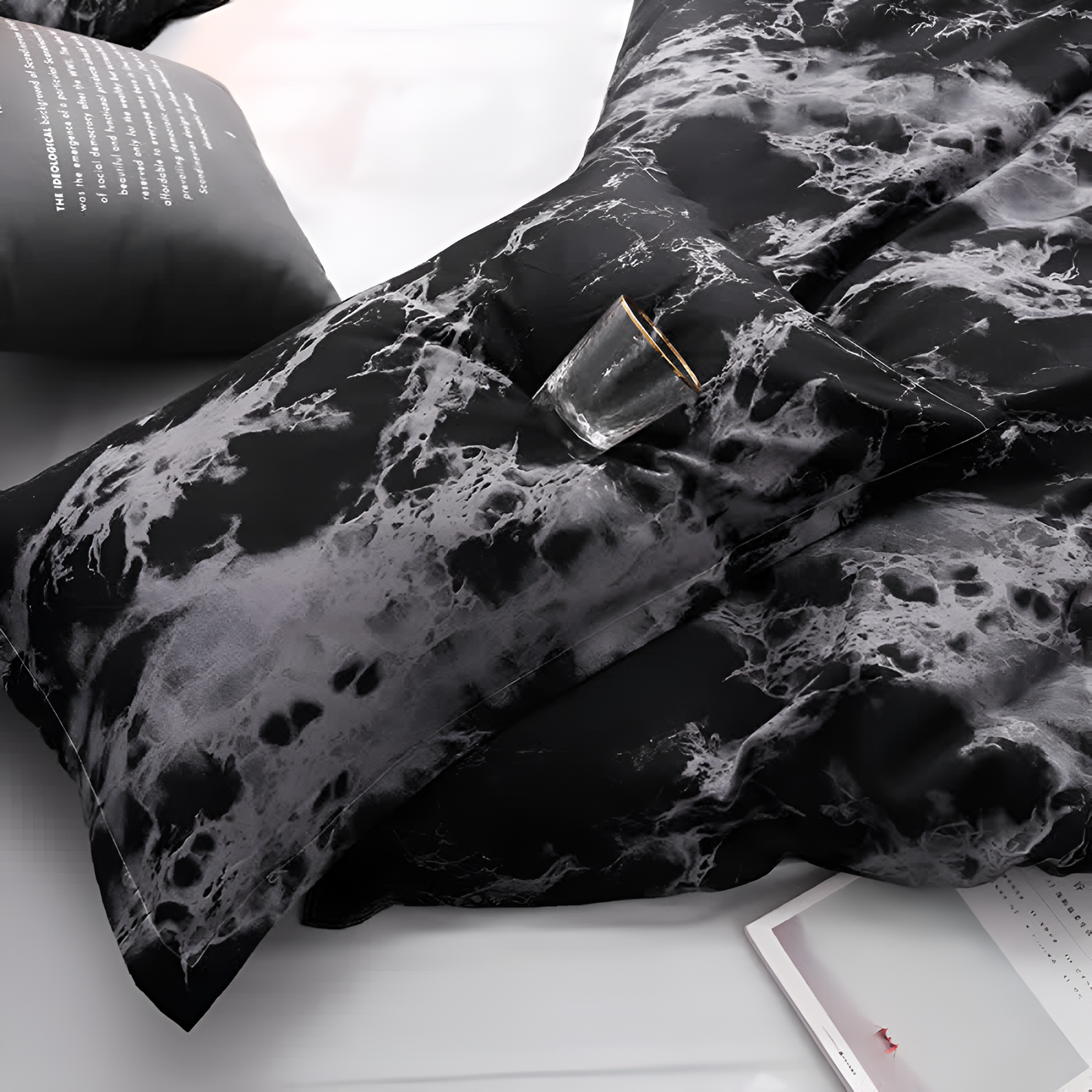 Black Marble Pattern Duvet Cover Set