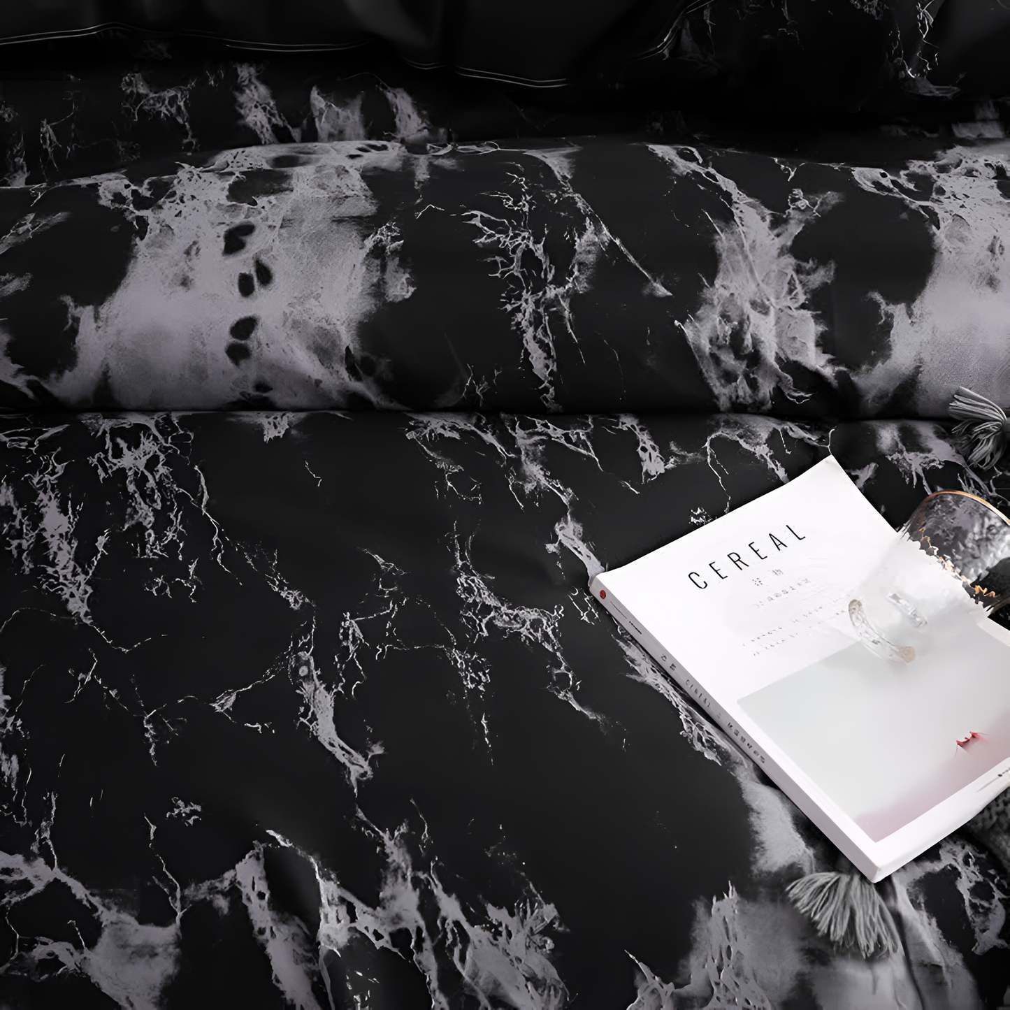 Black Marble Pattern Duvet Cover Set