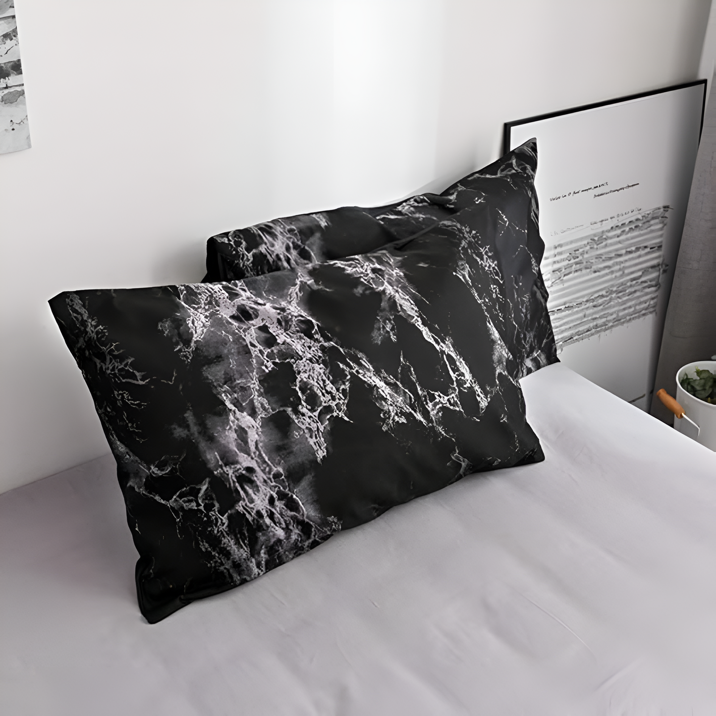 Black Marble Pattern Duvet Cover Set